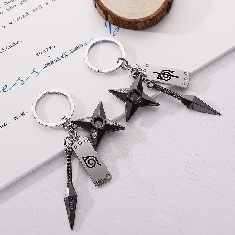 Narutos Anime Kunai Shuriken Konoha Ninja Keychain