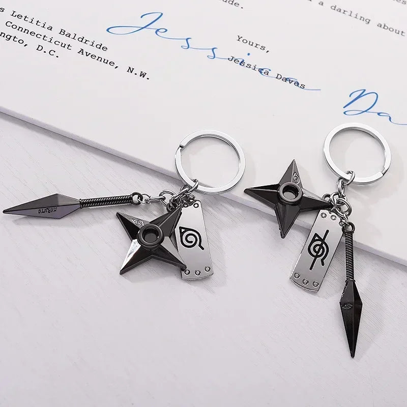 Narutos Anime Kunai Shuriken Konoha Ninja Keychain