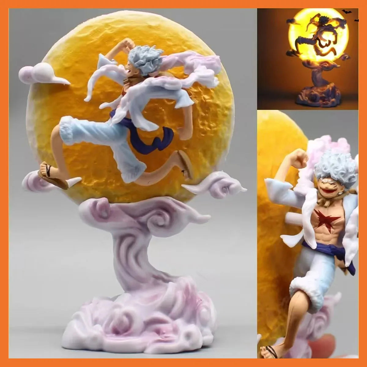 One Piece Anime Figure Moon Fairy Nika Monkey D Luffy Gear 5 With Moon Light Action